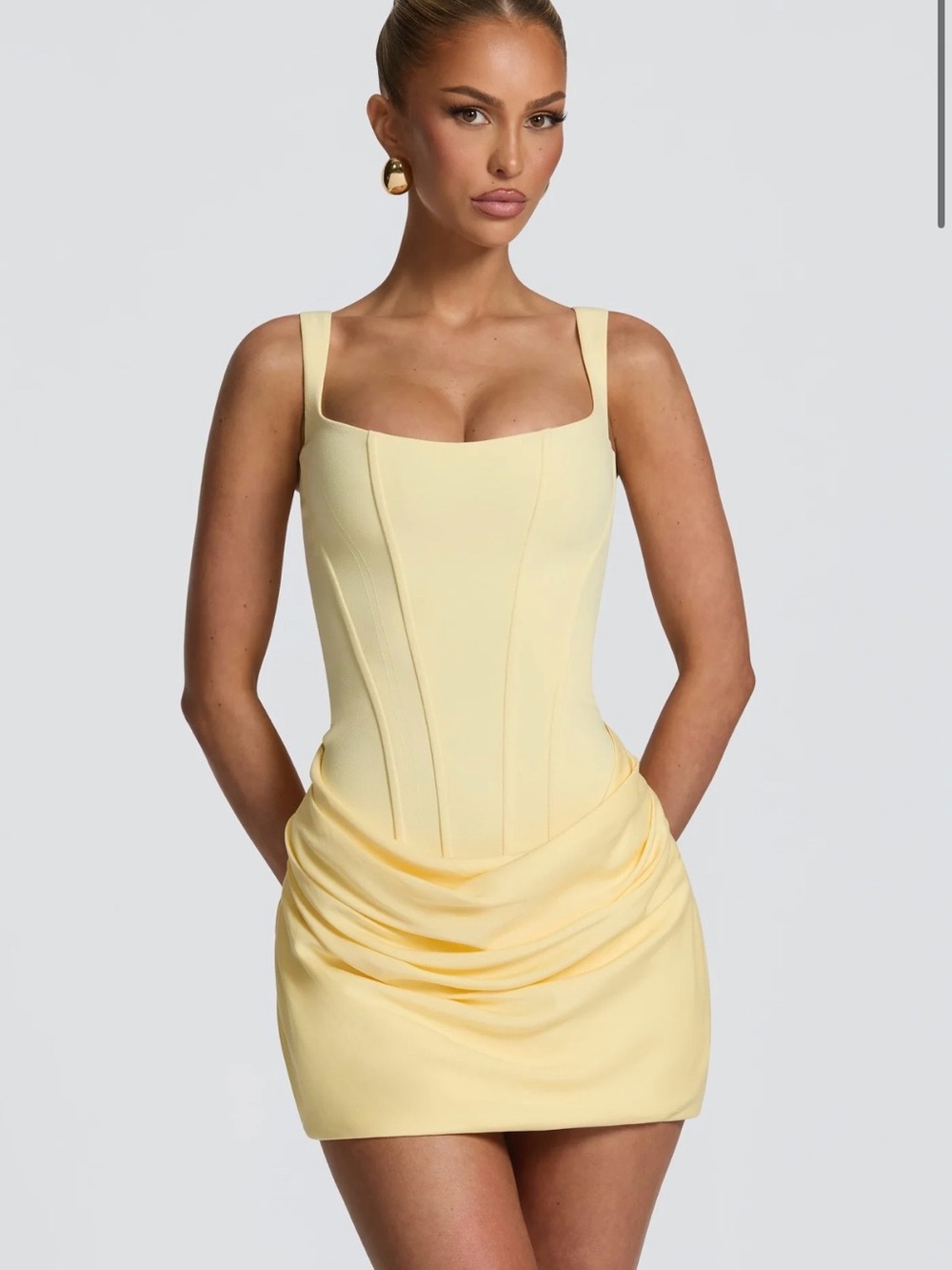 Sunshine Square-Neck Bodycon Mini Dress